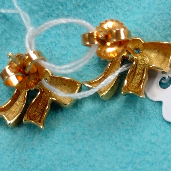 18K Tiffany & Co. Diamond Bow Earrings Gorgeous 🎁 🛍️ - Picture 5 of 14